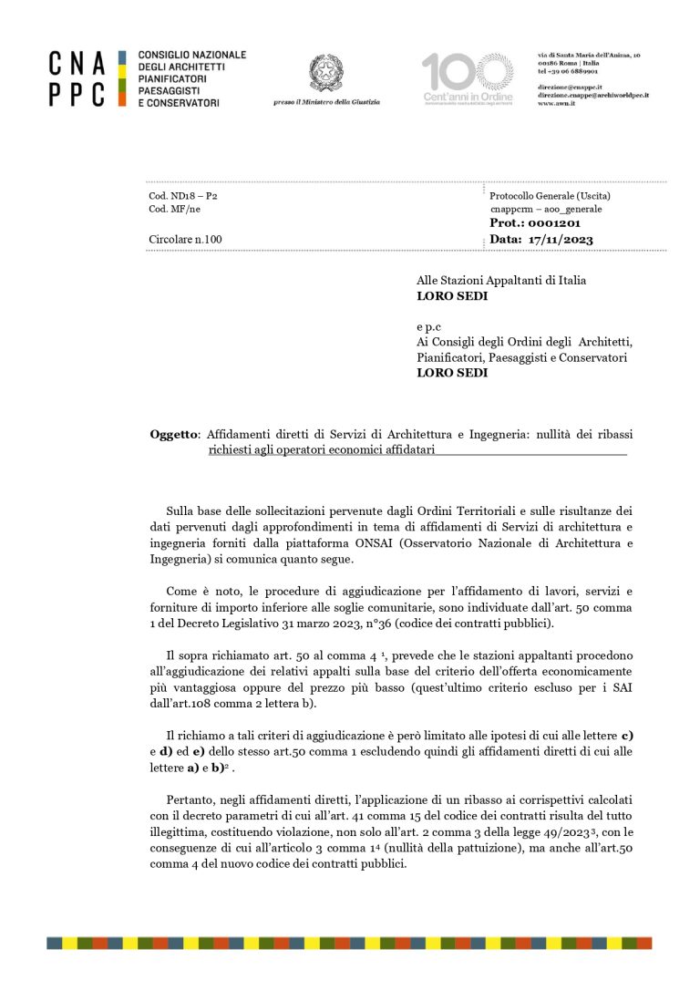 codice-contratti-equo-compenso-affidamento-diretto-ordine-venezia